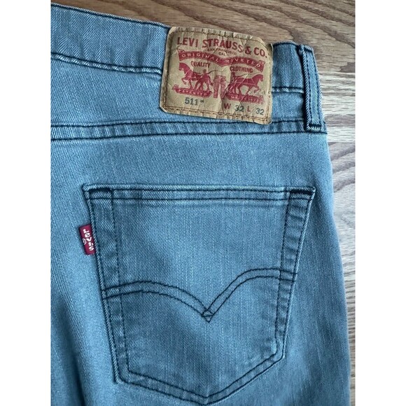 Levis 511 Gray Denim Jeans Men’s Size 32x32 - Picture 6 of 10